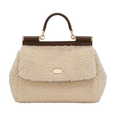 Dolce & Gabbana Medium Sicily Handbag In Caffelatte_marrone