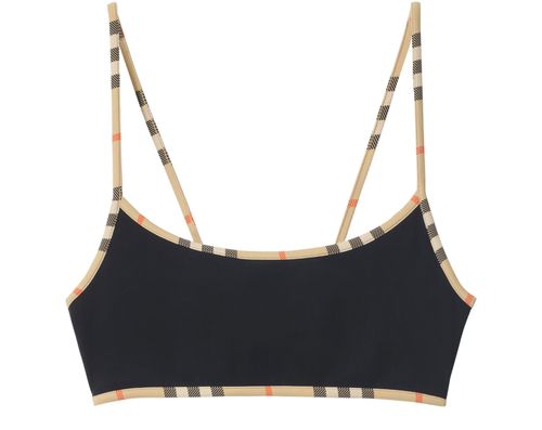 BURBERRY Check bikini top