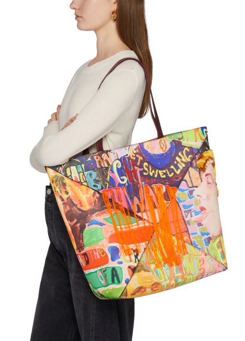 LOEWE Large puzzle fold tote with print