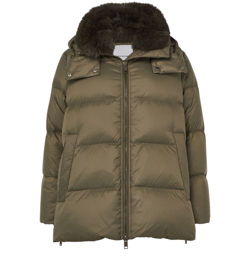 YVES SALOMON Hooded puffer jacket with a fox fur collar