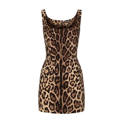 Dolce & Gabbana Minikleid Mit Leoparden-print In Multicolor