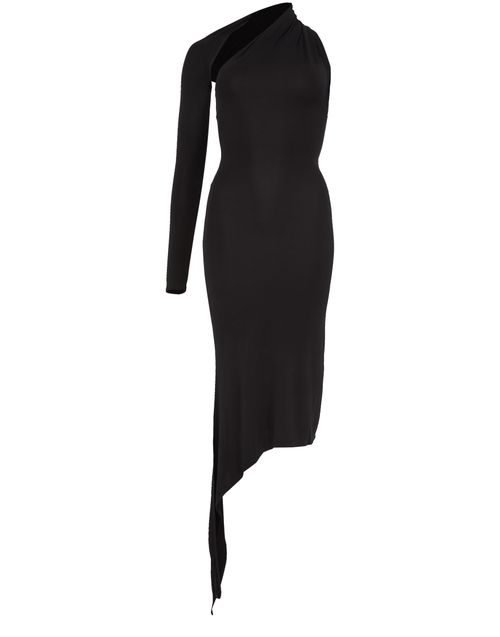 COURREGES One shoulder crepe jersey dress