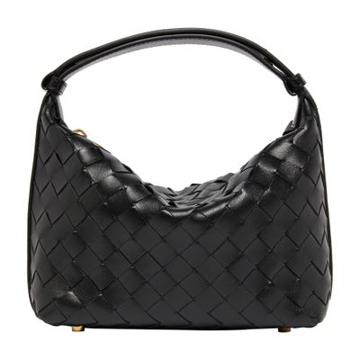 Bottega Veneta Wallace Mini Leather Shoulder Bag In Black
