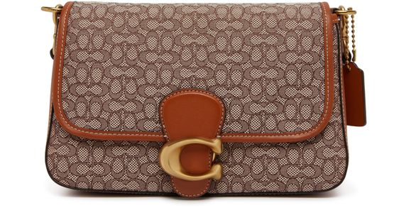 Women s Soft Tabby shoulder bag in micro signature jacquard