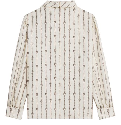 CELINE Lavaliere blouse with bow in silk twill