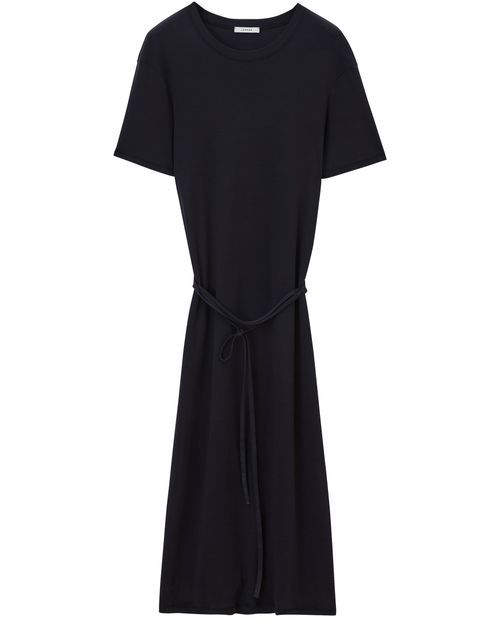 LEMAIRE Geripptes T-Shirt-Kleid mit Gürtel