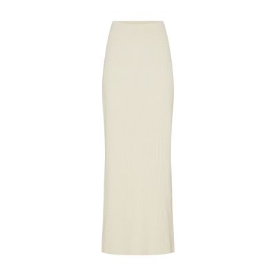 Shop Totême Maxi Staight Skirt In Off-white