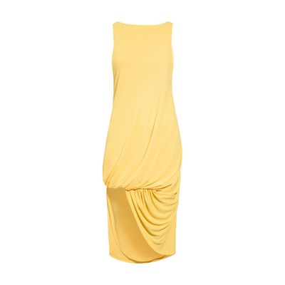 Jacquemus Peplo Sleeveless Draped High-low Dress In Yellow