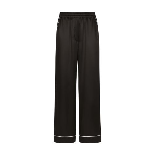 Shop Dolce & Gabbana Silk Pajama Pants In Black