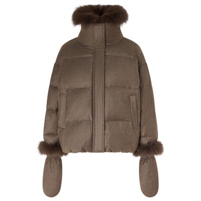 Women's Rabbit rex fur earmuffs | YVES SALOMON | 24S