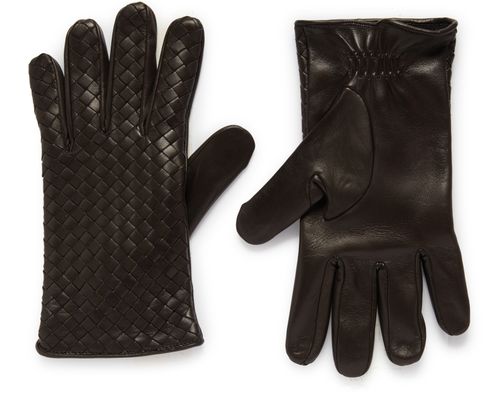 BOTTEGA VENETA Gants en cuir Intrecciato