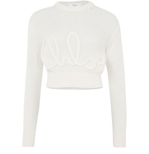 CHLOE Pull à logo en laine et soie