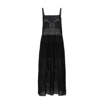 Zimmermann Halliday Lace Trime Slip Dress In Black In Black