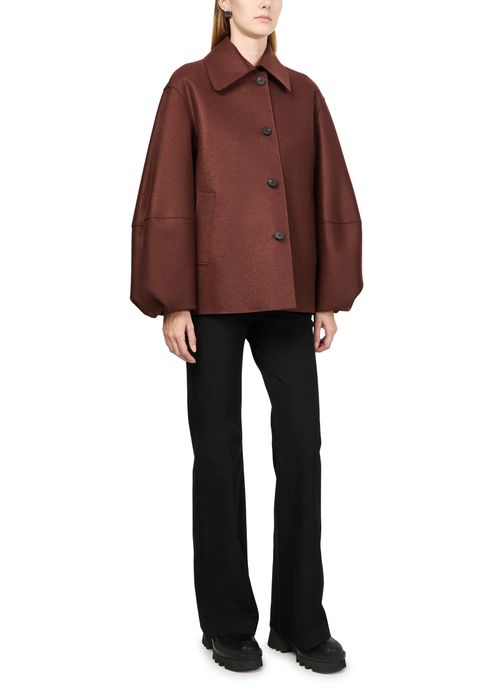 HARRIS WHARF LONDON Puff-sleeved jacket in pressed wool
