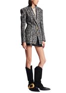 Snakeskin jacquard 2-button jacket - BALMAIN