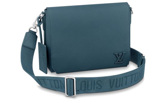 Louis Vuitton Blue Leather Aerogram Takeoff Messenger Bag Louis Vuitton