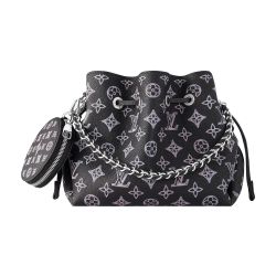 Louis+Vuitton+Bella+Tote+Black+Perforated+Mahina+Leather for sale online