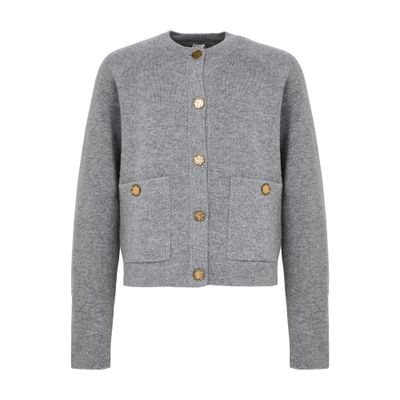 Totême Hammered Button Cardigan In Gray