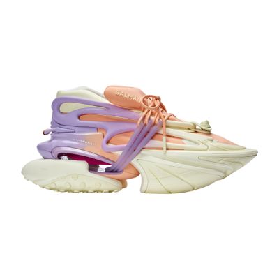 Balmain Neoprene And Calfskin Leather Low-top Unicorn Sneakers In Multicolor