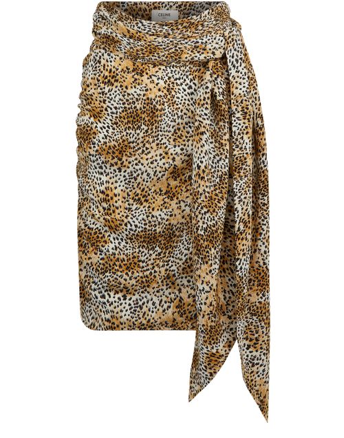 CELINE Draped skirt in crepe de chine