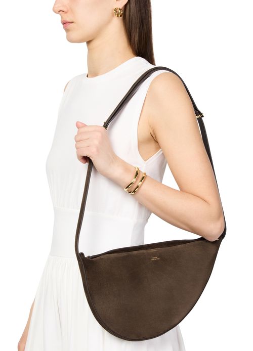 TOTEME Sac Scooped en cuir velours