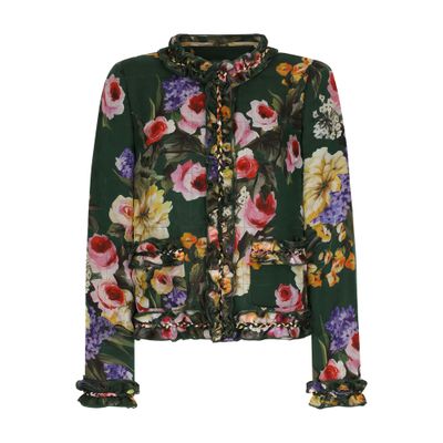 Dolce & Gabbana Garden-print Chiffon Jacket In Multicolor