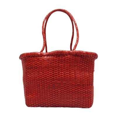 Dragon Diffusion Small B. Weave Handbag In Red