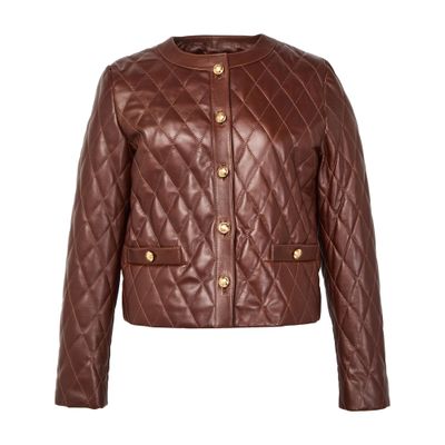 Nili Lotan Amy Leather Jacket In Brown