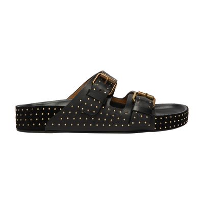 Isabel Marant Black Lennyo Buckle Sandals In Black