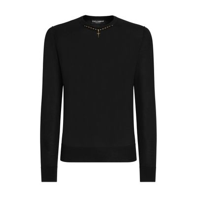 Dolce & Gabbana Round-neck Cashmere Sweater In Black