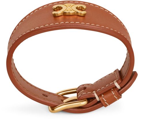 CELINE Bracelet Les Cuirs Celine en cuir de veau et laiton doré