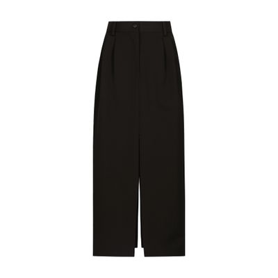 Shop Dolce & Gabbana Tuxedo Pencil Midi Skirt In Black