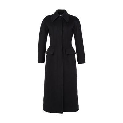 Alexander Mcqueen Long Coat In Black