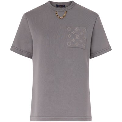 Louis Vuitton Monogram Accent Knit T-shirt In Blue
