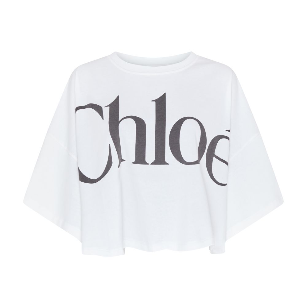 Short straight cotton t-shirt with logo thumbnail 7