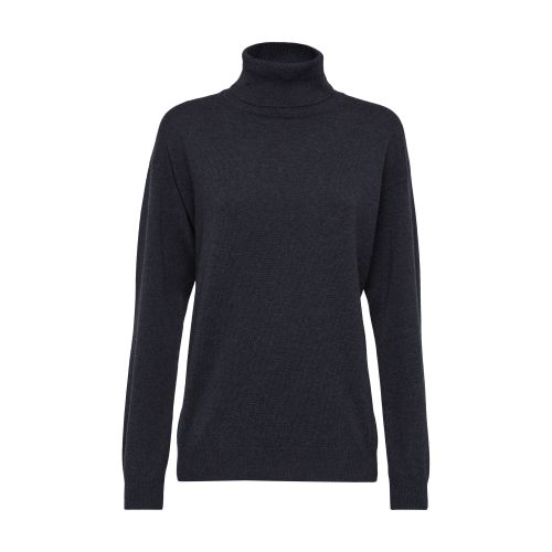 Brunello Cucinelli Roll Neck Cashmere-knit Sweater In Pierre