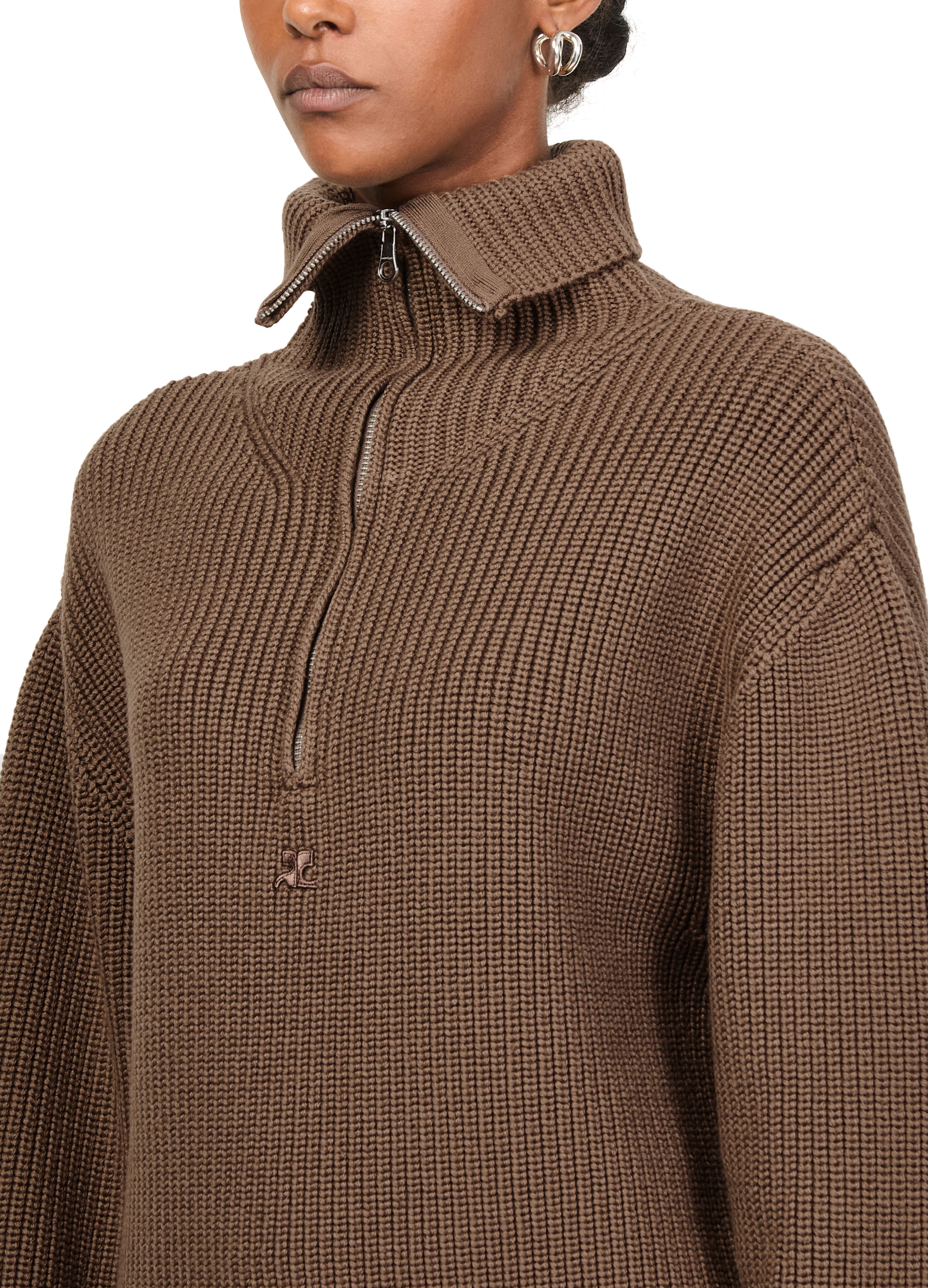 Ribbed wool trucker sweater thumbnail 4