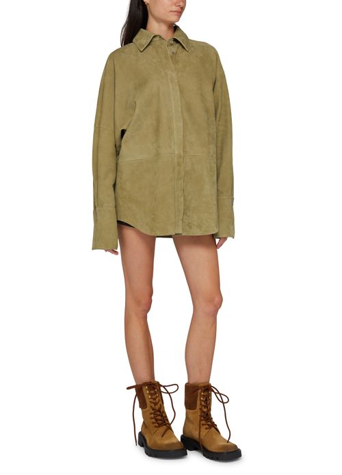 LOEWE Draped suede shirt
