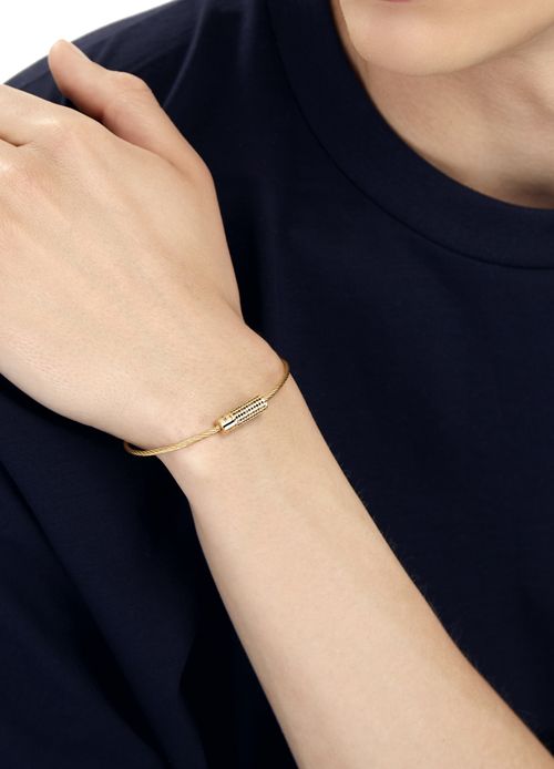LE GRAMME Le 9g cable bracelet set with diamonds