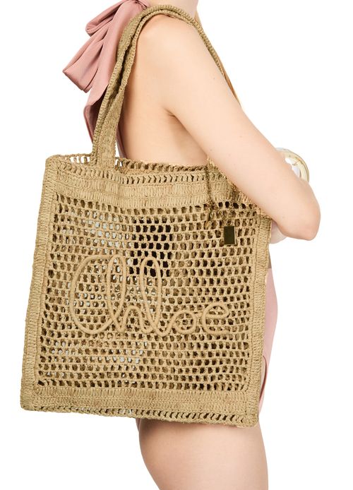 CHLOE Summer Banana crochet tote bag