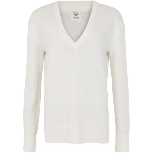 Toteme — Cashmere V-neck sweater (Beige)
