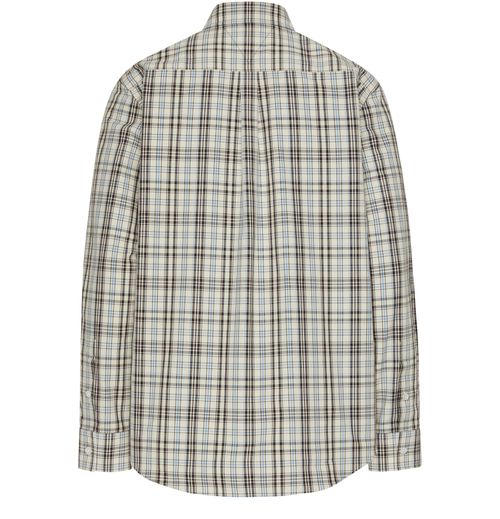 BOTTEGA VENETA Cotton linen check shirt with "bv" embroidery