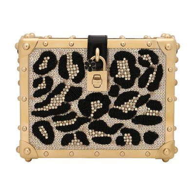 Dolce & Gabbana Satin Dolce Box With Embroidery In Natural_beige