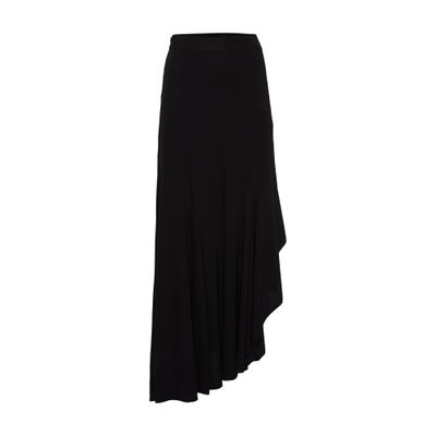 Shop Max Mara Estella Asymmetric Long Skirt In Nero