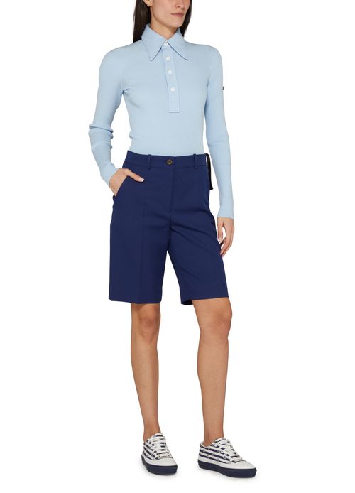 LOUIS VUITTON Thin Rib Long-Sleeve Polo Top