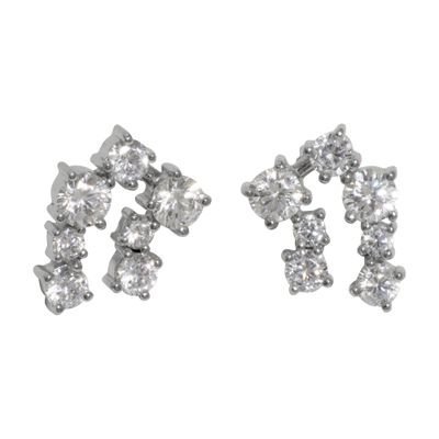 Completedworks Zirconia And Rhodium Plated Earrings In Metallic