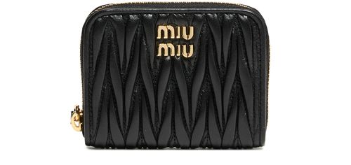 MIU MIU Zippered quilted leather wallet