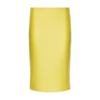 Dolce & Gabbana Sequin-embellished Pencil Skirt In Yellow