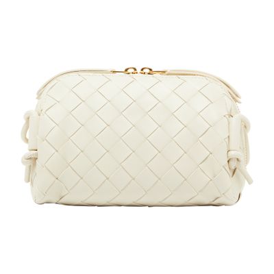 Bottega Veneta Intrecciato Concert Pouch In Off-white