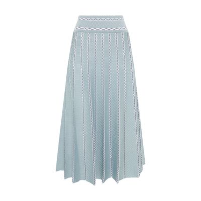 Molli Fragola Pleated Maxi Skirt In Blue